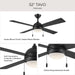 Myhouse Lighting Progress Lighting - P250127-31M-30 - 52" Ceiling Fan - Quadd - Matte Black
