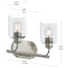 Myhouse Lighting Progress Lighting - P300566-009 - Two Light Bath Vanity - Reines - Brushed Nickel