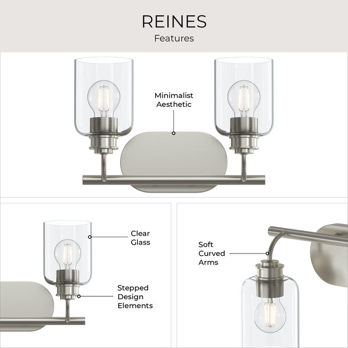 Myhouse Lighting Progress Lighting - P300566-009 - Two Light Bath Vanity - Reines - Brushed Nickel