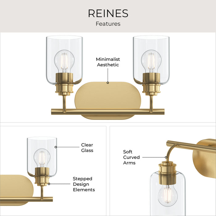 Myhouse Lighting Progress Lighting - P300566-191 - Two Light Bath Vanity - Reines - Brushed Gold