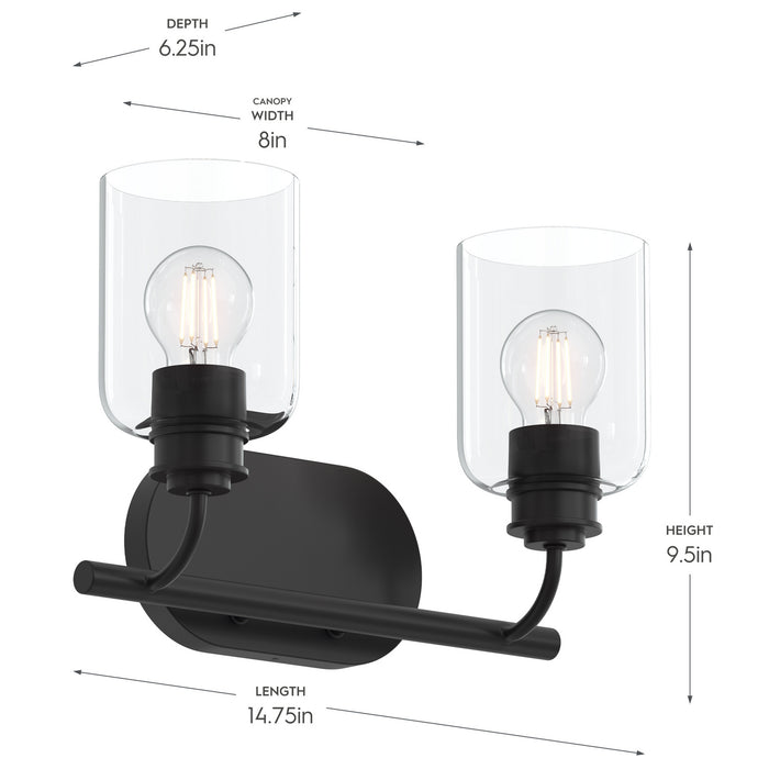 Myhouse Lighting Progress Lighting - P300566-31M - Two Light Bath Vanity - Reines - Matte Black