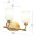 Myhouse Lighting Progress Lighting - P300578-191 - Two Light Bath Vanity - Reines - Brushed Gold