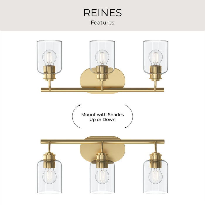 Myhouse Lighting Progress Lighting - P300567-191 - Three Light Bath Vanity - Reines - Brushed Gold