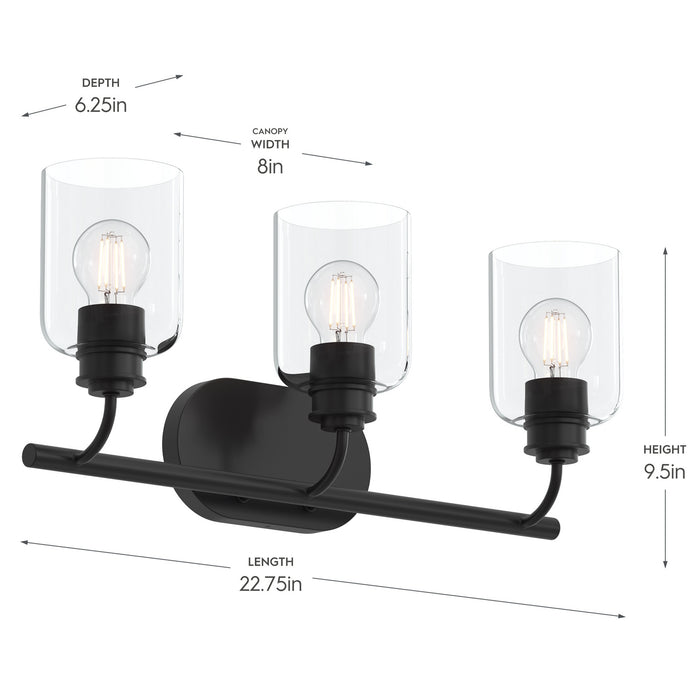 Myhouse Lighting Progress Lighting - P300567-31M - Three Light Bath Vanity - Reines - Matte Black