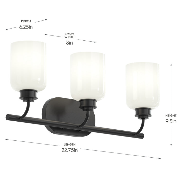 Myhouse Lighting Progress Lighting - P300579-31M - Three Light Bath Vanity - Reines - Matte Black