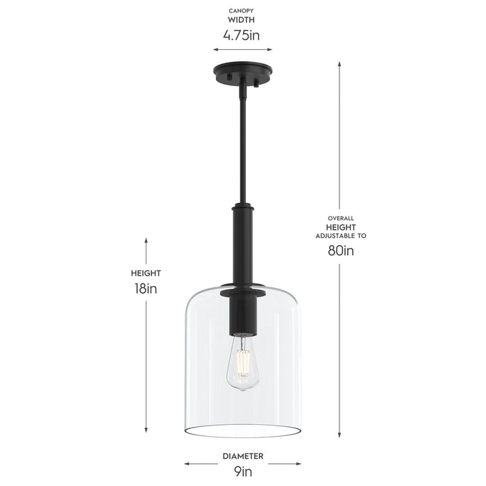 Myhouse Lighting Progress Lighting - P500509-31M - One Light Pendant - Reines - Matte Black