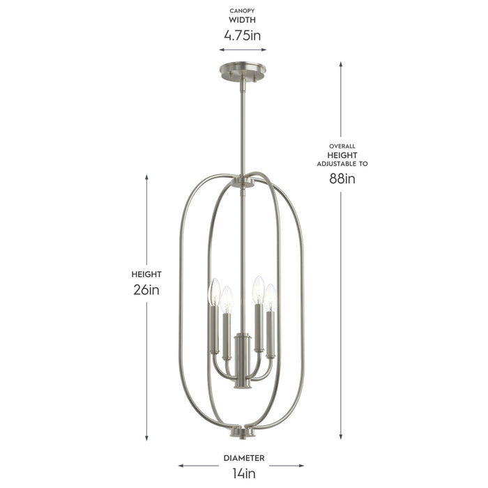 Myhouse Lighting Progress Lighting - P500510-009 - Four Light Foyer Pendant - Reines - Brushed Nickel