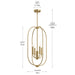 Myhouse Lighting Progress Lighting - P500510-191 - Four Light Foyer Pendant - Reines - Brushed Gold