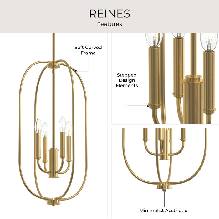 Myhouse Lighting Progress Lighting - P500510-191 - Four Light Foyer Pendant - Reines - Brushed Gold