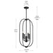 Myhouse Lighting Progress Lighting - P500510-31M - Four Light Foyer Pendant - Reines - Matte Black