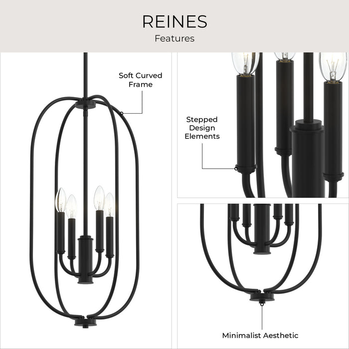 Myhouse Lighting Progress Lighting - P500510-31M - Four Light Foyer Pendant - Reines - Matte Black
