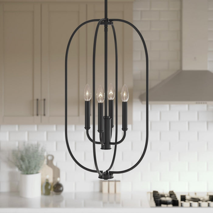 Myhouse Lighting Progress Lighting - P500510-31M - Four Light Foyer Pendant - Reines - Matte Black