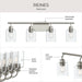 Myhouse Lighting Progress Lighting - P300568-009 - Four Light Bath Vanity - Reines - Brushed Nickel
