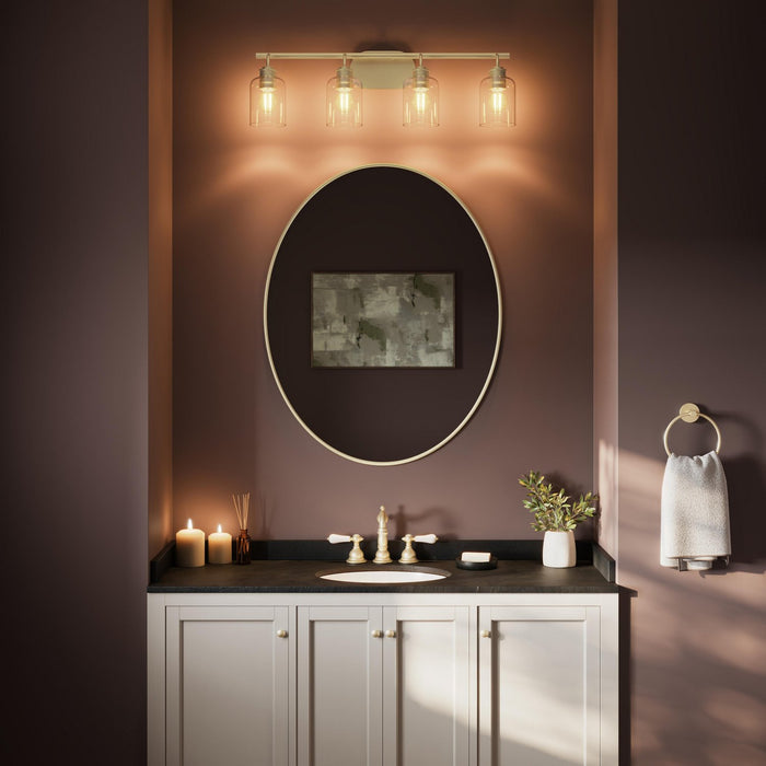 Myhouse Lighting Progress Lighting - P300568-191 - Four Light Bath Vanity - Reines - Brushed Gold