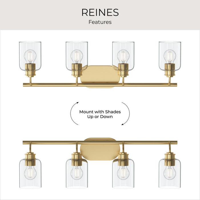 Myhouse Lighting Progress Lighting - P300568-191 - Four Light Bath Vanity - Reines - Brushed Gold