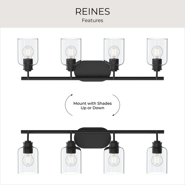 Myhouse Lighting Progress Lighting - P300568-31M - Four Light Bath Vanity - Reines - Matte Black