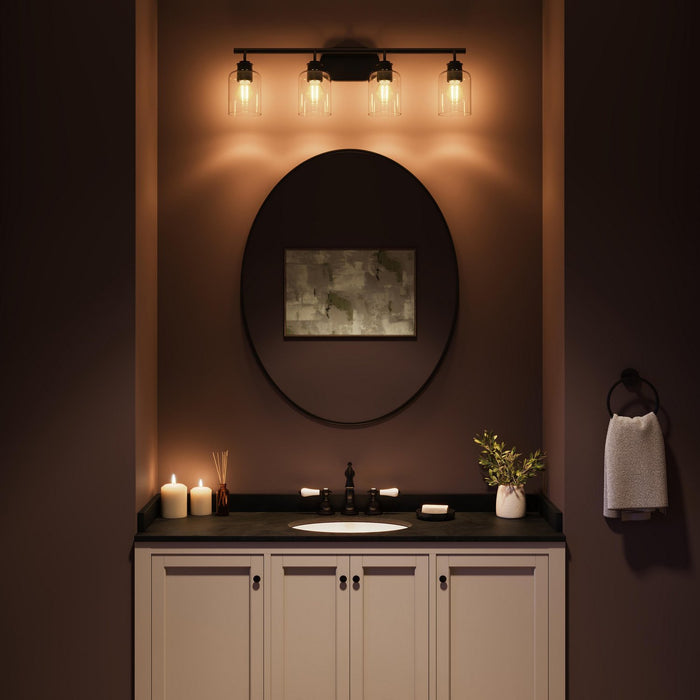 Myhouse Lighting Progress Lighting - P300568-31M - Four Light Bath Vanity - Reines - Matte Black