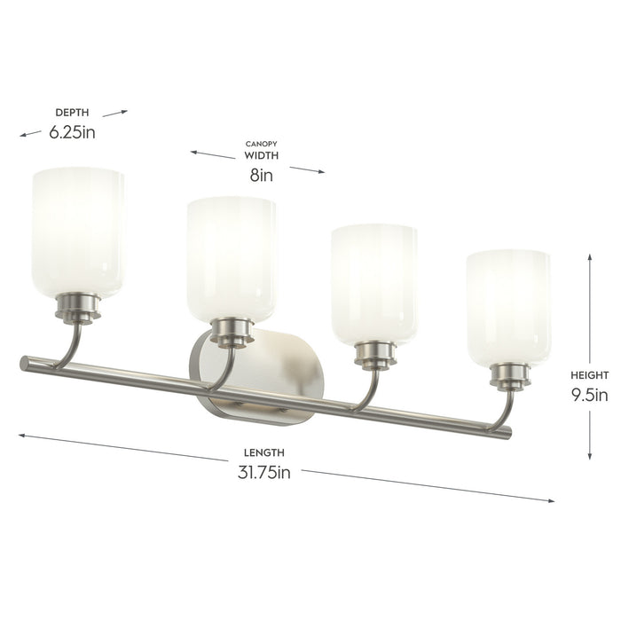 Myhouse Lighting Progress Lighting - P300580-009 - Four Light Bath Vanity - Reines - Brushed Nickel