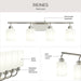 Myhouse Lighting Progress Lighting - P300580-009 - Four Light Bath Vanity - Reines - Brushed Nickel