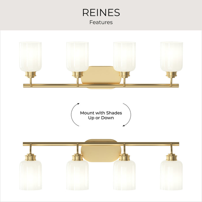 Myhouse Lighting Progress Lighting - P300580-191 - Four Light Bath Vanity - Reines - Brushed Gold