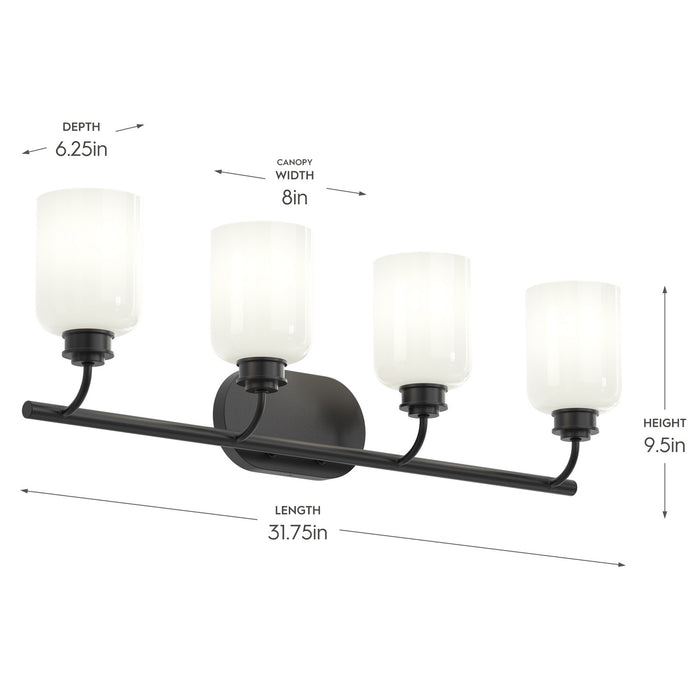 Myhouse Lighting Progress Lighting - P300580-31M - Four Light Bath Vanity - Reines - Matte Black