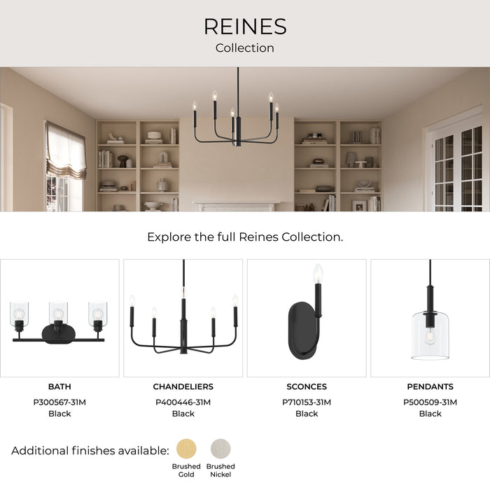 Myhouse Lighting Progress Lighting - P300580-31M - Four Light Bath Vanity - Reines - Matte Black