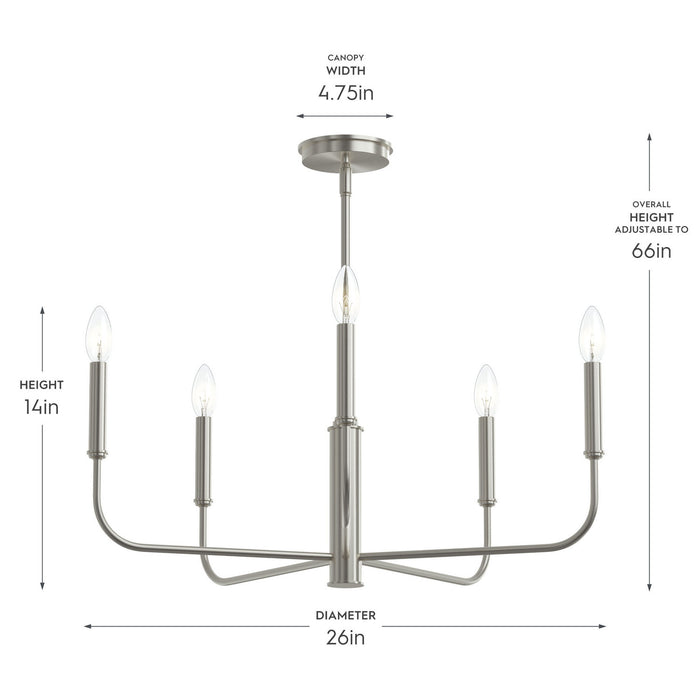 Myhouse Lighting Progress Lighting - P400446-009 - Five Light Chandelier - Reines - Brushed Nickel