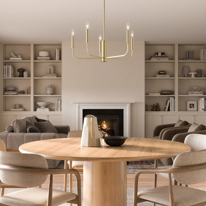 Myhouse Lighting Progress Lighting - P400446-191 - Five Light Chandelier - Reines - Brushed Gold