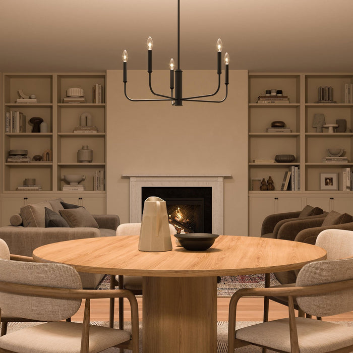 Myhouse Lighting Progress Lighting - P400446-31M - Five Light Chandelier - Reines - Matte Black