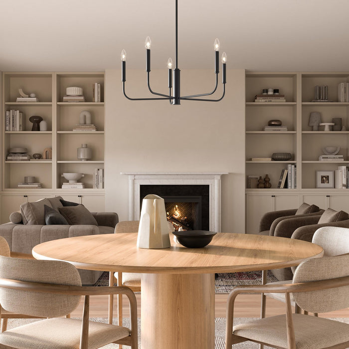 Myhouse Lighting Progress Lighting - P400446-31M - Five Light Chandelier - Reines - Matte Black