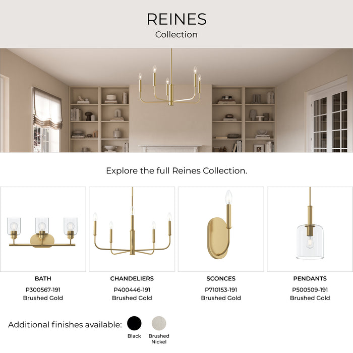 Myhouse Lighting Progress Lighting - P400448-191 - Six Light Chandelier - Reines - Brushed Gold
