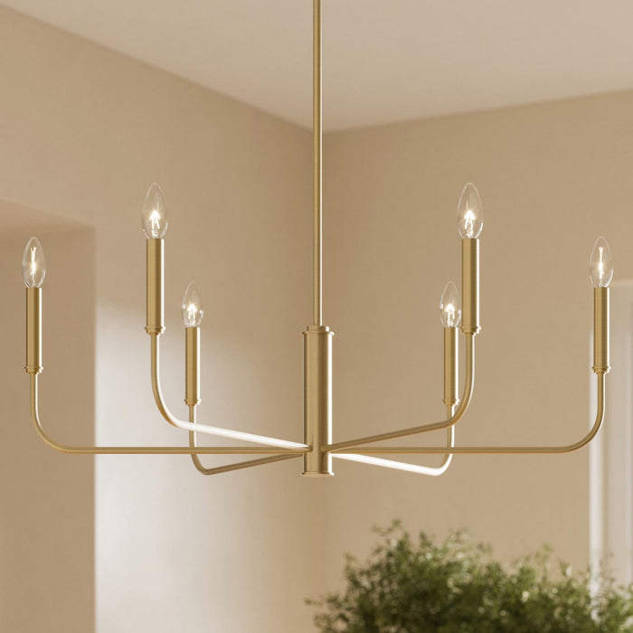 Myhouse Lighting Progress Lighting - P400448-191 - Six Light Chandelier - Reines - Brushed Gold
