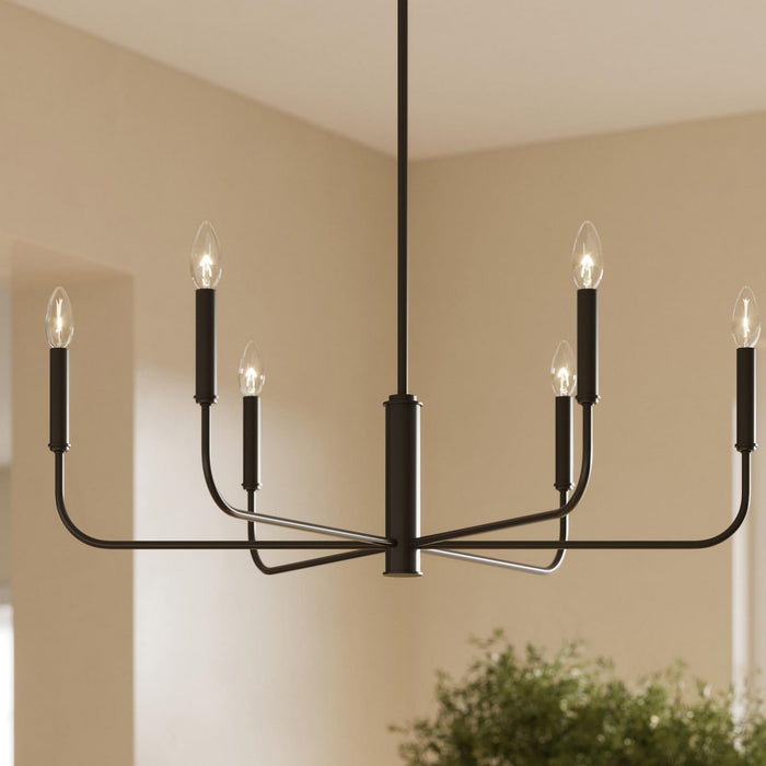 Myhouse Lighting Progress Lighting - P400448-31M - Six Light Chandelier - Reines - Matte Black