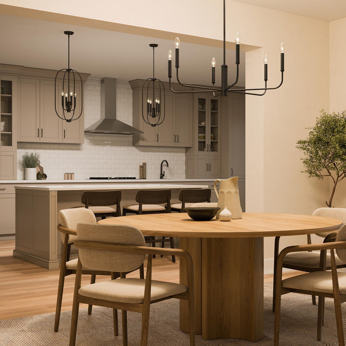 Myhouse Lighting Progress Lighting - P400448-31M - Six Light Chandelier - Reines - Matte Black