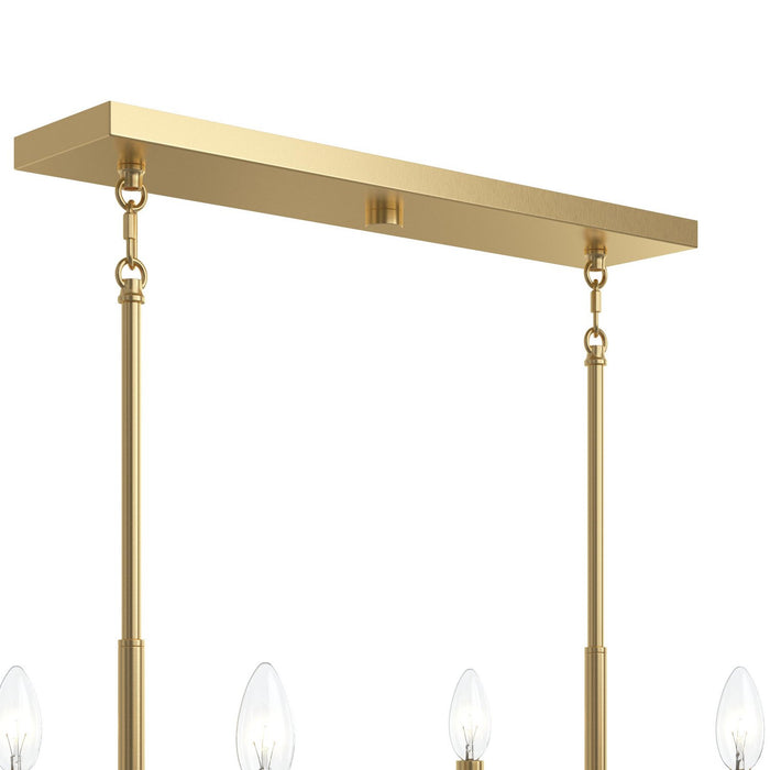 Myhouse Lighting Progress Lighting - P400450-191 - Six Light Linear Chandelier - Reines - Brushed Gold