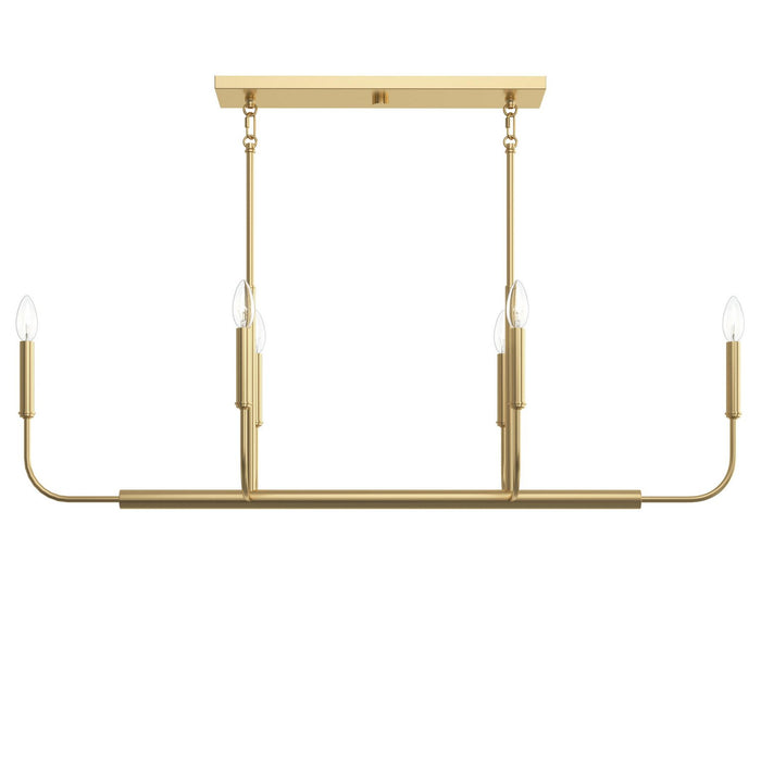 Myhouse Lighting Progress Lighting - P400450-191 - Six Light Linear Chandelier - Reines - Brushed Gold