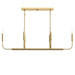 Myhouse Lighting Progress Lighting - P400450-191 - Six Light Linear Chandelier - Reines - Brushed Gold