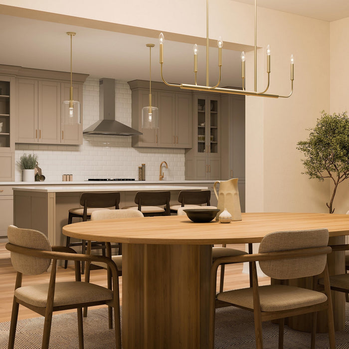 Myhouse Lighting Progress Lighting - P400450-191 - Six Light Linear Chandelier - Reines - Brushed Gold