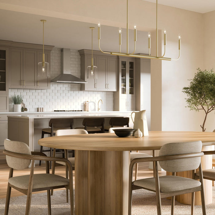 Myhouse Lighting Progress Lighting - P400450-191 - Six Light Linear Chandelier - Reines - Brushed Gold