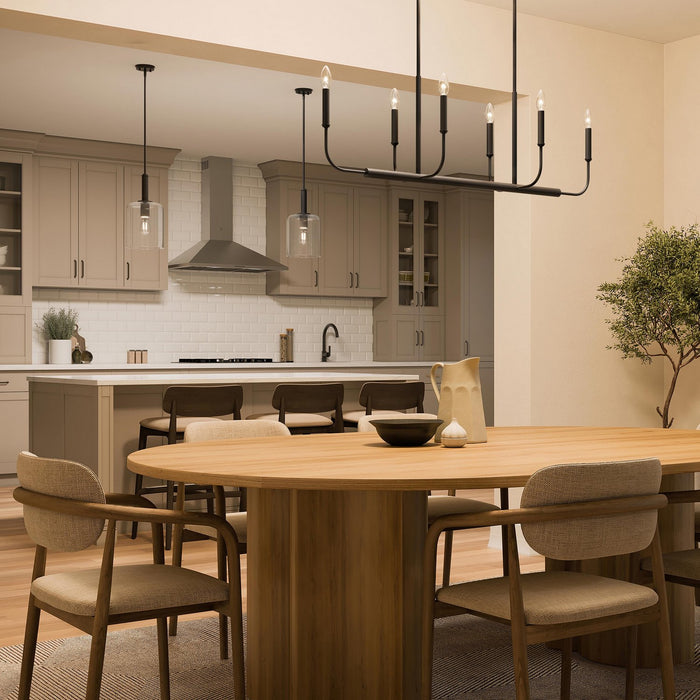 Myhouse Lighting Progress Lighting - P400450-31M - Six Light Linear Chandelier - Reines - Matte Black