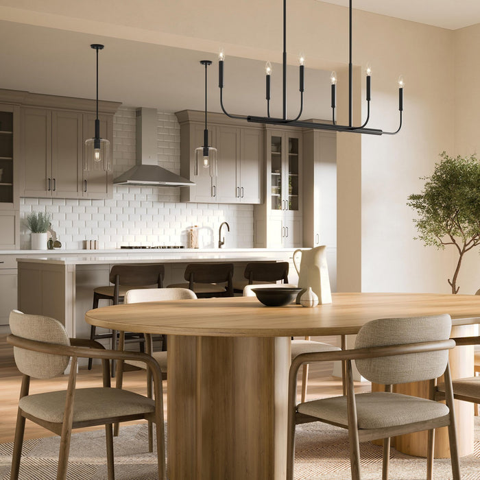 Myhouse Lighting Progress Lighting - P400450-31M - Six Light Linear Chandelier - Reines - Matte Black
