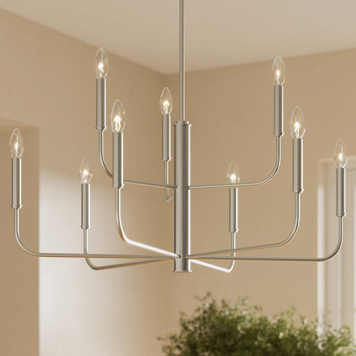 Myhouse Lighting Progress Lighting - P400449-009 - Nine Light Chandelier - Reines - Brushed Nickel