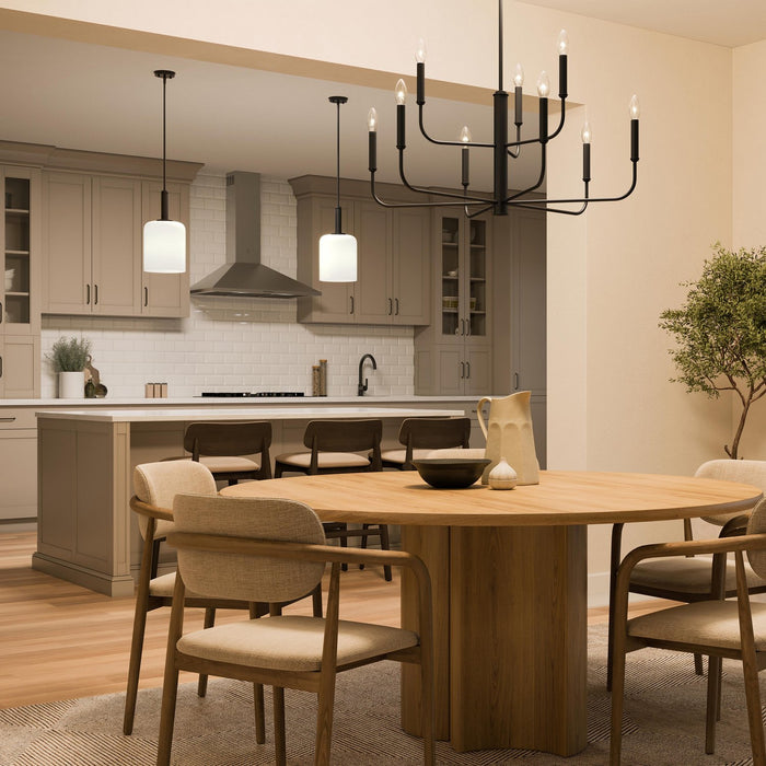 Myhouse Lighting Progress Lighting - P400449-31M - Nine Light Chandelier - Reines - Matte Black