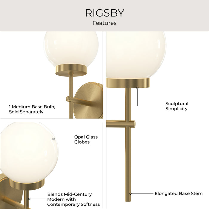 Myhouse Lighting Progress Lighting - P710157-191 - One Light Wall Sconce - Rigsby - Brushed Gold