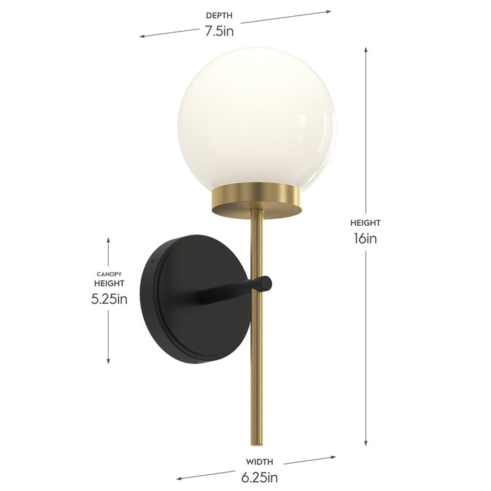 Myhouse Lighting Progress Lighting - P710157-319 - One Light Wall Sconce - Rigsby - Matte Black and Brushed Gold
