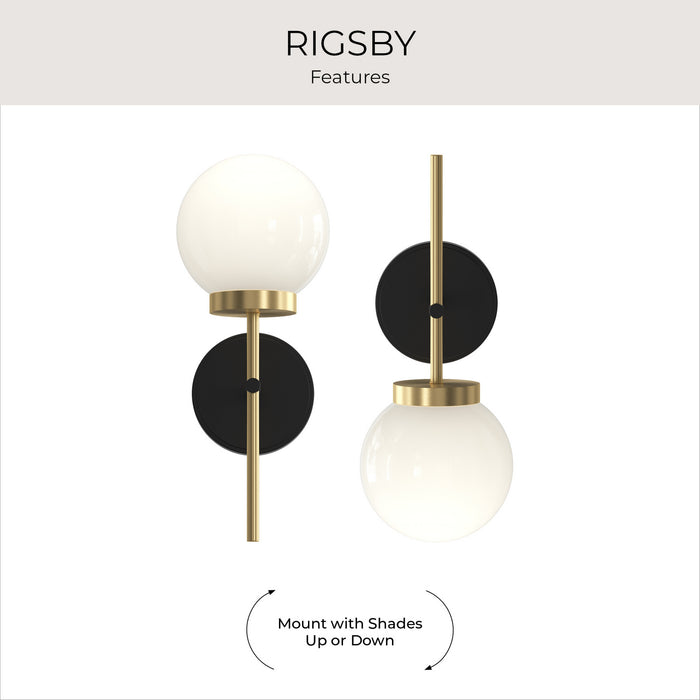 Myhouse Lighting Progress Lighting - P710157-319 - One Light Wall Sconce - Rigsby - Matte Black and Brushed Gold