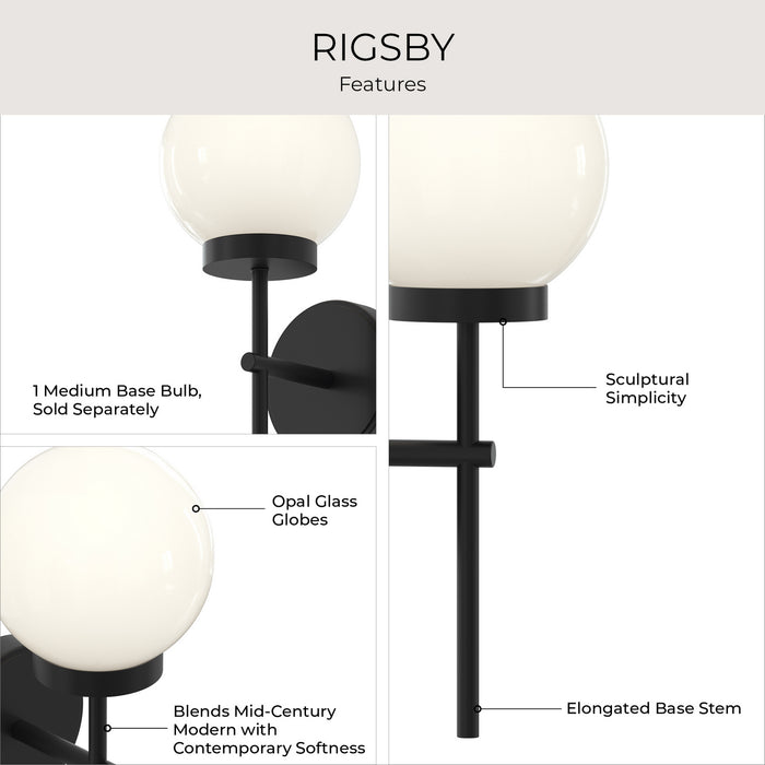 Myhouse Lighting Progress Lighting - P710157-31M - One Light Wall Sconce - Rigsby - Matte Black