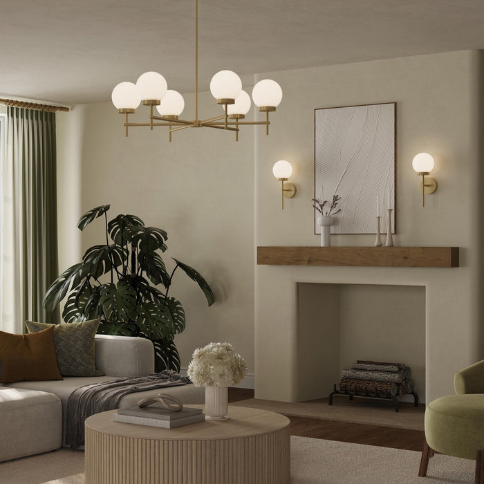 Myhouse Lighting Progress Lighting - P400469-191 - Six Light Chandelier - Rigsby - Brushed Gold