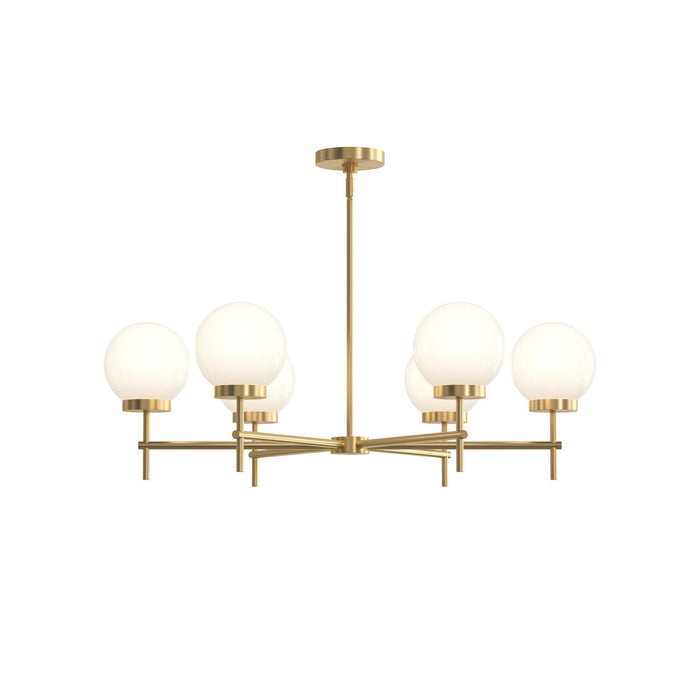 Myhouse Lighting Progress Lighting - P400469-191 - Six Light Chandelier - Rigsby - Brushed Gold