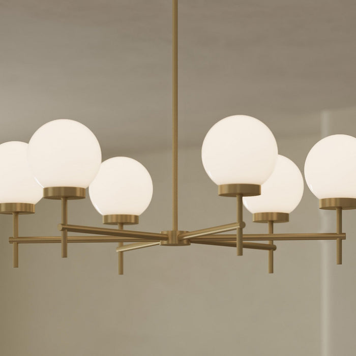 Myhouse Lighting Progress Lighting - P400469-191 - Six Light Chandelier - Rigsby - Brushed Gold